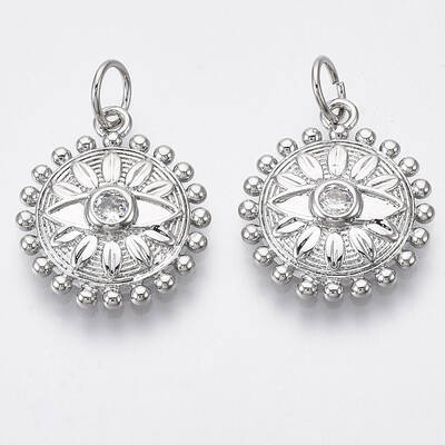 Brass Micro Pave Cubic Zirconia Pendants