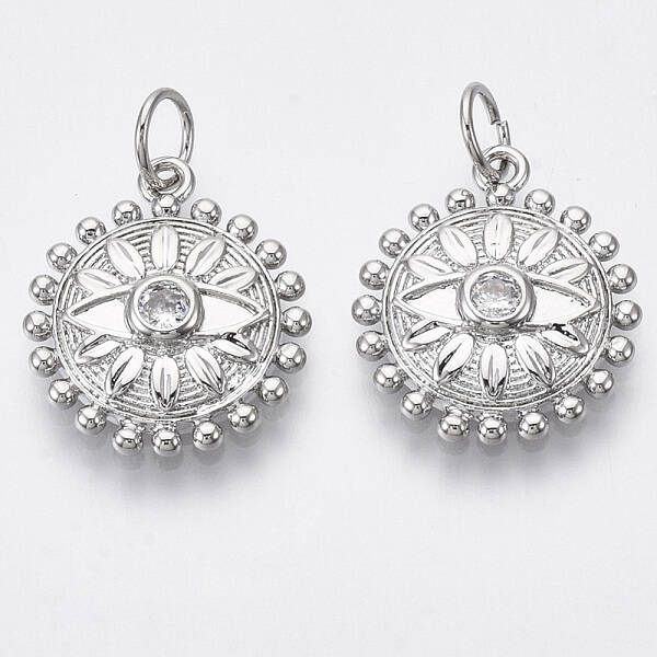 Brass Micro Pave Cubic Zirconia Pendants