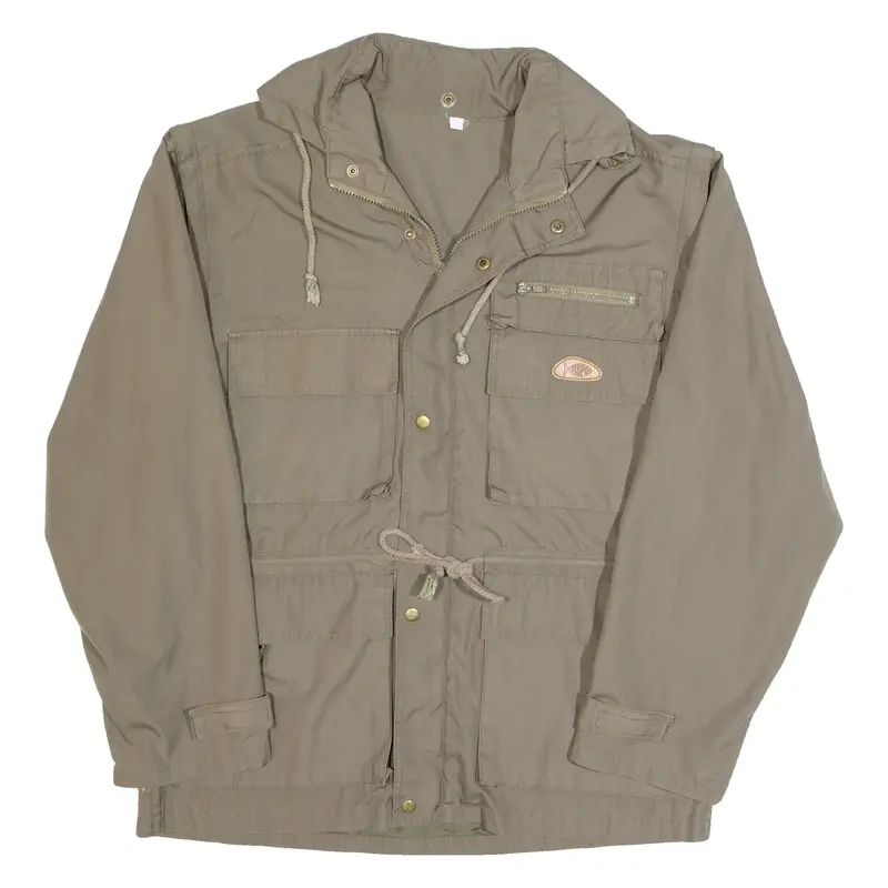 FISPO Mens Jacket Green Hooded M