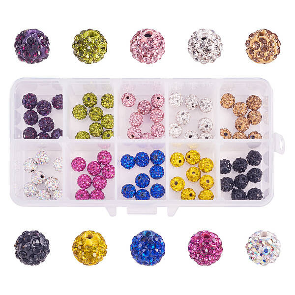 Polymer Clay Pave Rhinestone Beads