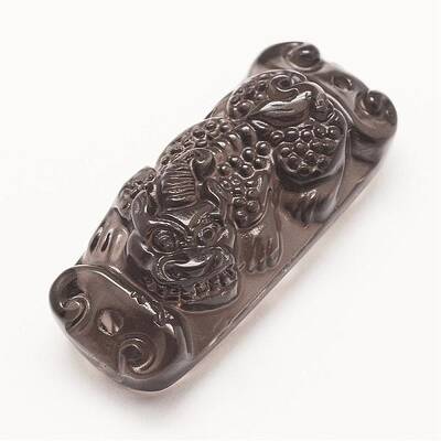 Carved Natural Obsidian Links connectors