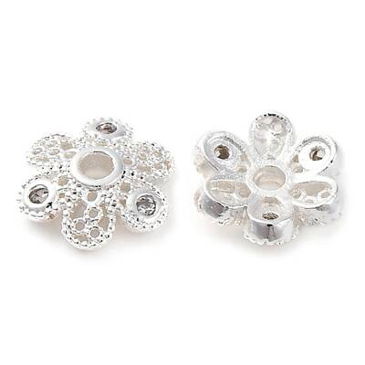 Brass Micro Pave Clear Cubic Zirconia Bead Caps