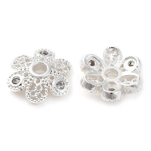 Brass Micro Pave Clear Cubic Zirconia Bead Caps