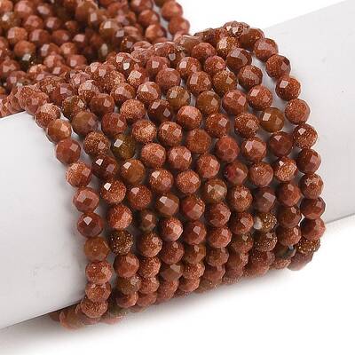 Synthetic Green Goldstone Beads Strands