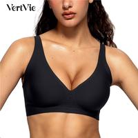 Vertvie Women Wireless Seamless Bras Deep V No Underwire Push Up Bras Wirefree Full Coverage T Shirt Adjustable Bra Nylon Spa...