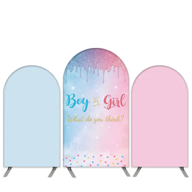 Aperturee Boy Or Girl Glitter Theme Baby Shower Arch Backdrop Kit | Custom Arched Wall Covers | Chiara Wall Backdrop Diy | Di...