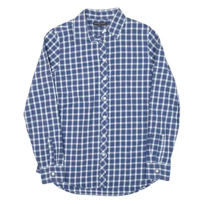 BANANA REPUBLIC Mens Shirt Blue Check Long Sleeve S