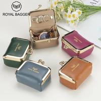Big Size, Royal Bagger Genuine Leather Mini Jewelry Box, Ring & Necklace Storage, Retro Coin Purse with Kiss Lock for Women 4...