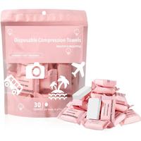 Disposable Compressed Towel, 30pcs/set Portable Disposable Face Towel, Facial Cleansing Towelettes for Travel, Camping, Hikin...