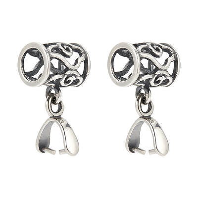 2Pcs 925 Sterling Silver Ice Pick Pinch Bails