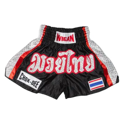 Thai Boxing Mens Sports Shorts Black Crazy Pattern XXS W22