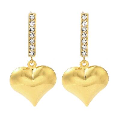 Ion Plating(IP) 304 Stainless Steel Inlay Rhinestone Stud Earrings for Women