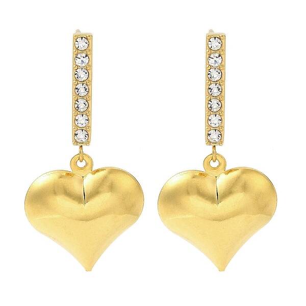 Ion Plating(IP) 304 Stainless Steel Inlay Rhinestone Stud Earrings for Women