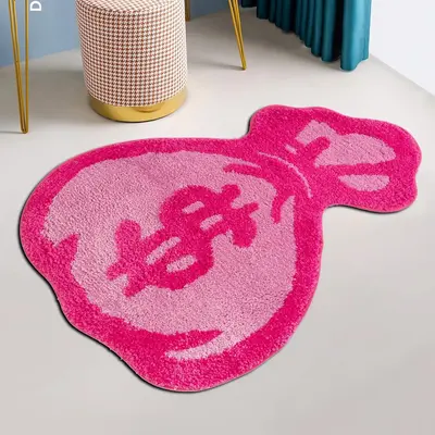 Cute Purse Shaped Non-slip Fluffy Modern Rug for Room Decor, Christmas Decor Fluffy Soft Floor Carpet, Fall Cozy Bedroom Acce...