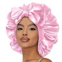 New Double Layer Satin Adjustable  Bonnet with Tie Band for Sleeping  Satin Lined Silk Skin Friendly Bonnets for Women Natura...