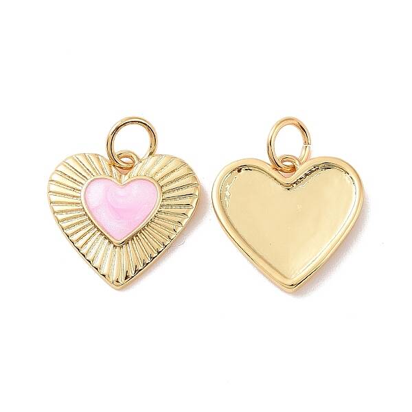 Heart Brass Enamel Pendants