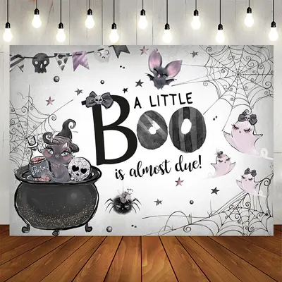 Aperturee A Boo Is Almost Due Halloween Baby Shower Backdrop