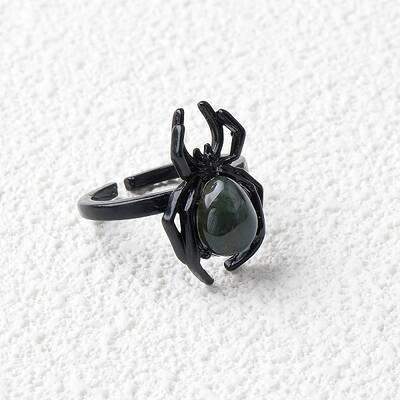 Natural Indian Agate Spider Open Cuff Rings