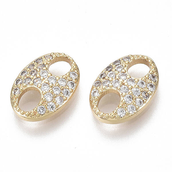 Brass Micro Pave Cubic Zirconia Links/Connectors
