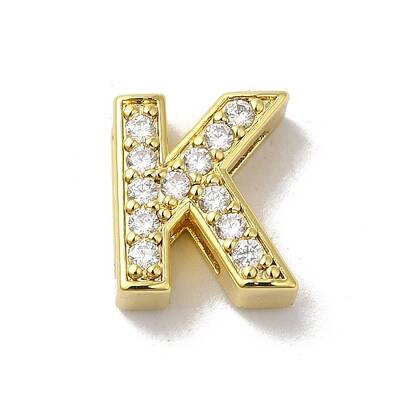 Brass Micro Pave Cubic Zirconia Beads
