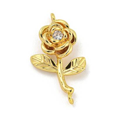 Long-Lasting Brass Micro Pave Clear Cubic Zirconia Connector Charms