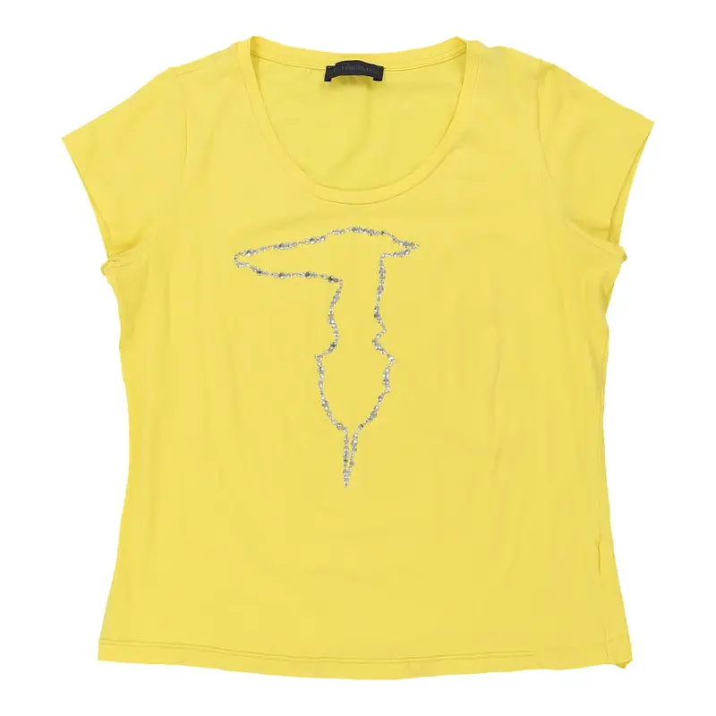 Trussardi Top - Medium Yellow Cotton | Size: medium