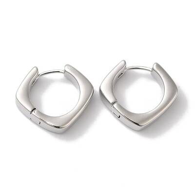 Rhombus Brass Hoop Earrings for Women