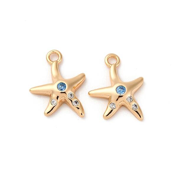 Brass Micro Pave Cubic Zirconia Charms