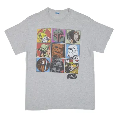 Star Wars Mens T-Shirt Grey Crew Neck L