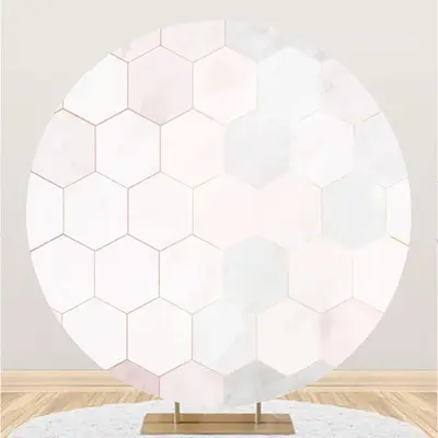 Aperturee Gradient Diamond Pattern Honeycomb Theme Circle Backdrop | Custom Round Backdrop | Birthday Backdrop Ideas | Round ...