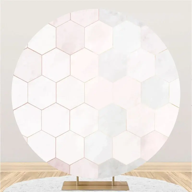 Aperturee Gradient Diamond Pattern Honeycomb Theme Circle Backdrop | Custom Round Backdrop | Birthday Backdrop Ideas | Round ...
