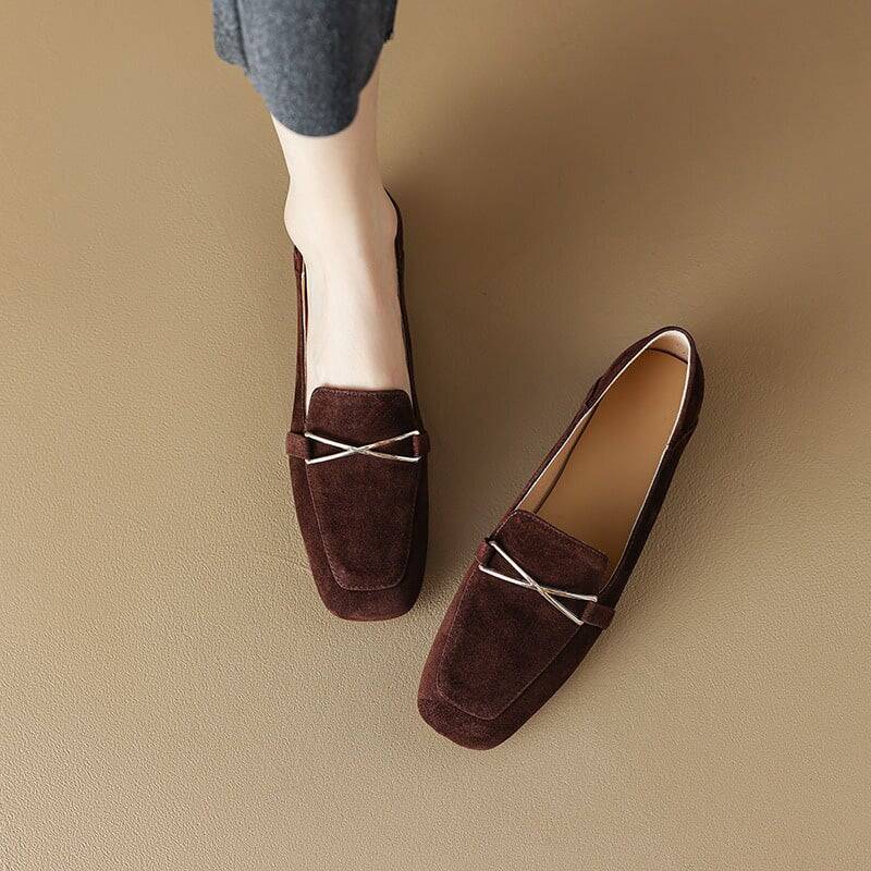 CHIKO Adkins Square Toe Block Heels Loafers Shoes