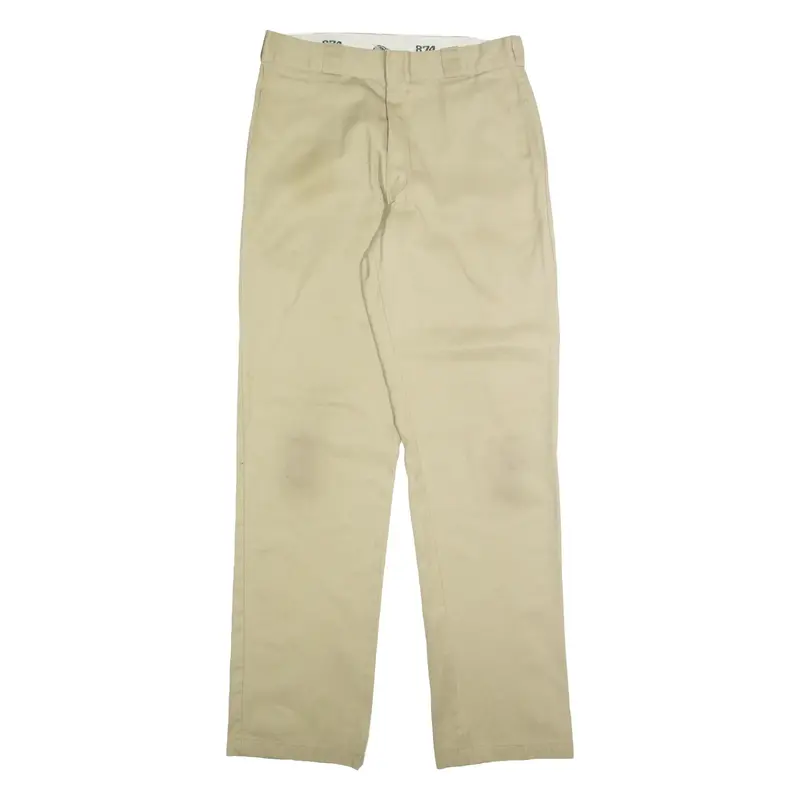 DICKIES Chino Mens Trousers Beige Regular Straight W34 L32