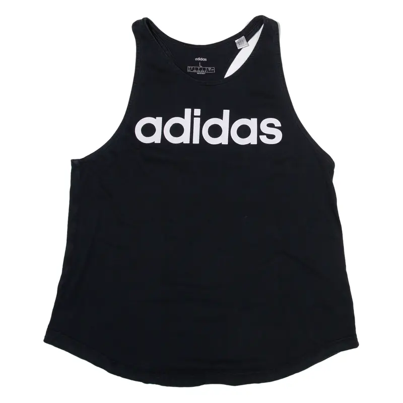 ADIDAS Girls Vest Black Sleeveless L
