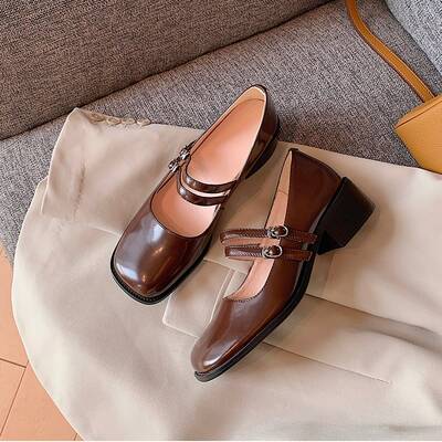 Chiko Bina Square Toe Block Heels Pumps