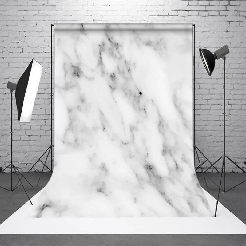Aperturee Fine Art White Grey Abstract Marble Pattern Backdrop - Aperturee