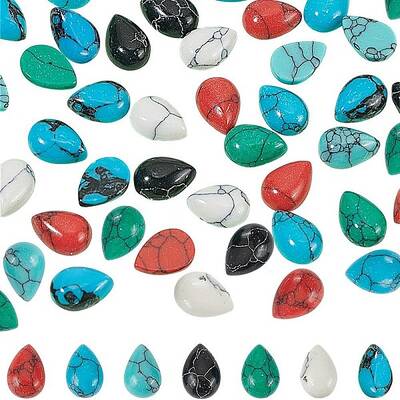 70Pcs 7 Styles Gemstone Cabochons
