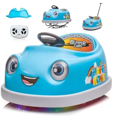 【Ihuesho】12v Toddler Electric Bumper Car, Six Different Game-Play Options, Self-Driving, Remote Control, Bumping Car, Din...