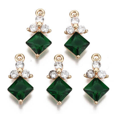 Brass Micro Pave Cubic Zirconia Links