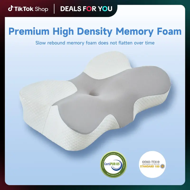 Z-HOM ErgoCloud Memory Foam Neck Pillow - Ultra Soft Cervical Support for Travel & Sleep | Washable Cover | Perfect Gift (Off...
