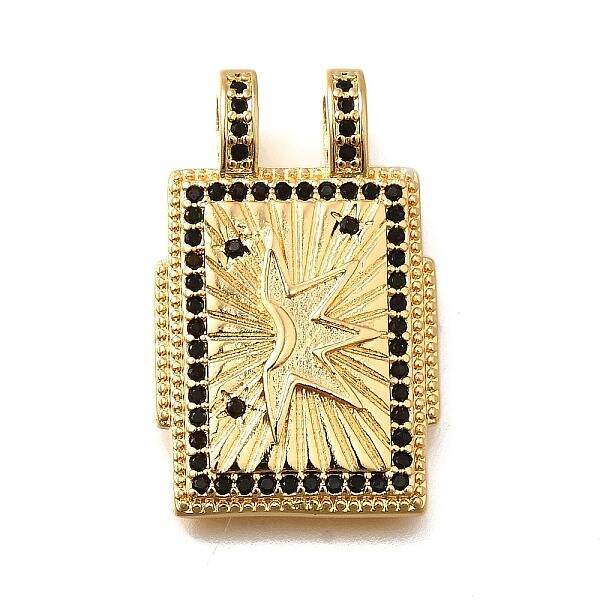 Brass Micro Pave Cubic Zirconia Pendants