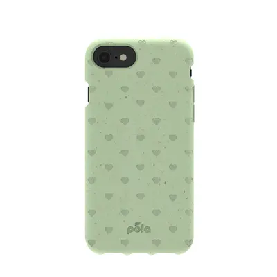 Sage Green Hearts iPhone 6/6s/7/8/SE Case