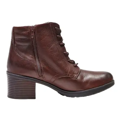 CLARKS Lace-Up Boots Brown Leather Womens UK 5.5