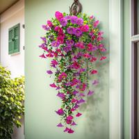 Artificial Morning Glory Vine, 2 Counts Fake Morning Glory Vine, Decorative Flowers for Home Wedding Outdoor Courtyard Wall H...