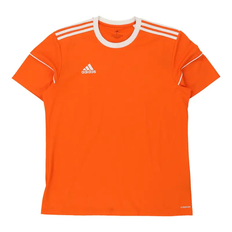 Adidas T-Shirt - Large Orange Polyester