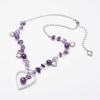 Natural Amethyst Pendant Necklaces
