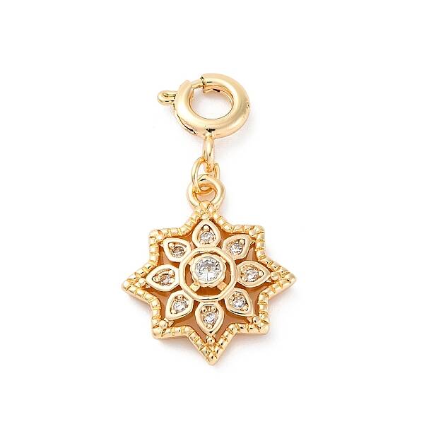 Brass Micro Pave Cubic Zirconia Pendants