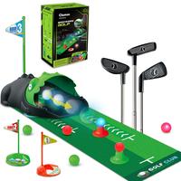 Kids Golf Set with Automatic Ball Return, LED Night Golf Balls, Putting Mat, Mini Golf for Toddlers 3-6, Indoor/Outdoor Toy f...
