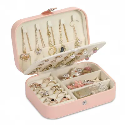 Jewelry Storage Box, 1 Count Portable Multi-grid Jewelry Organizer, Durable Storage Organizer, Casual Travel Jewelry Storage ...