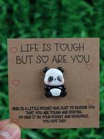 Cute Panda Design Pocket Hug, Inspirational Gift with Inspirational Quote for Your Best Friends and Family, Souvenir for Pand...